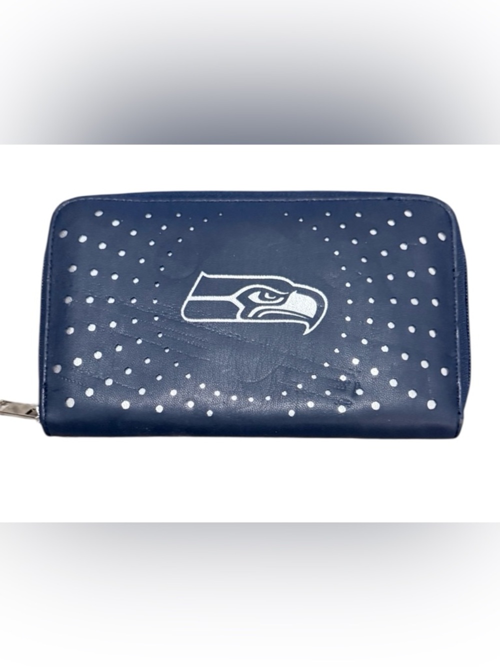 NFL Seattle Seahawks Littlearth blue and silver curve zip wallet/organizer